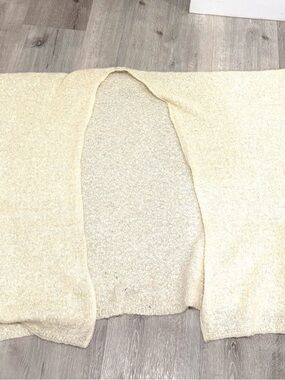 Cozy Cream Fresh Yellow with GOLD Knit Open Wrap Poncho